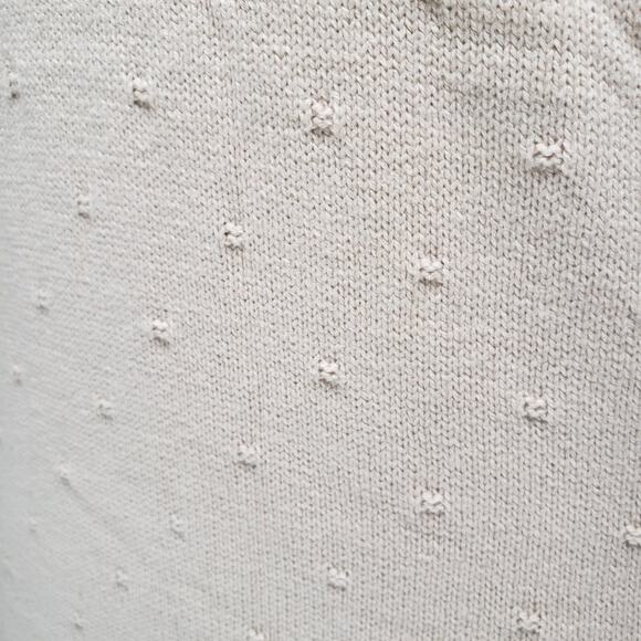 Salt Sweater Shift Dress Sz XL Khaki French Dot Knit Eyelet Collar Cottagecore - Picture 4 of 14